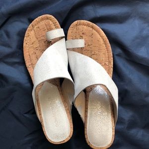 Donald Pliner size 8.5 silver sandals